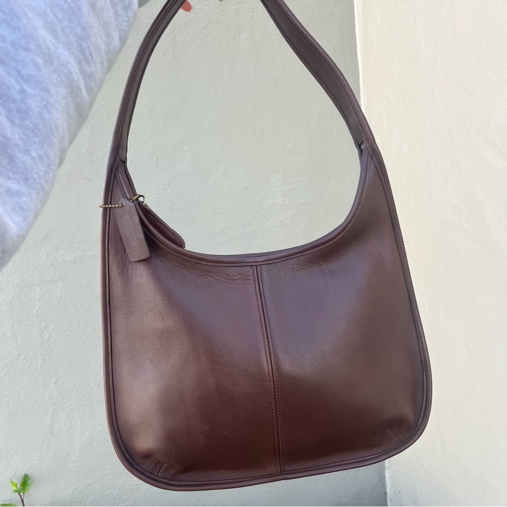 🐻 Vintage Coach Ergo Zip 9025 Mahogany Leather Shoulder Bag Hobo